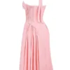 Adabella roze katoenen halter midi-zomerjurk