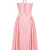 Adabella roze katoenen halter midi-zomerjurk