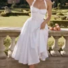 Adabella witte katoenen halterzomerjurk