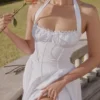 Adabella witte katoenen halterzomerjurk