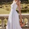 Adabella witte katoenen halterzomerjurk