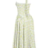 Adabella zachtblauwe vintage katoenen halterzomerjurk met bloemenprint