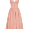 Adalyn Peach Broderie Anglais Midi-zomerjurk