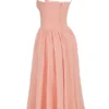 Adalyn Peach Broderie Anglais Midi-zomerjurk