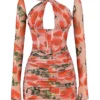Adanna mini-jurk met rozenprint als korset