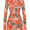 Adanna mini-jurk met rozenprint als korset