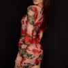 Adanna mini-jurk met rozenprint als korset