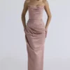 Adrienne Blush satijnen strapless avondjurk