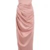 Adrienne Blush satijnen strapless avondjurk