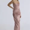 Adrienne Blush satijnen strapless avondjurk