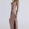 Adrienne Blush satijnen strapless avondjurk