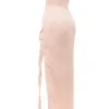 Adrienne champagnekleurige satijnen strapless avondjurk