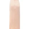 Adrienne champagnekleurige satijnen strapless avondjurk