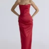 Adrienne Scarlet satijnen strapless avondjurk
