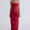 Adrienne Scarlet satijnen strapless avondjurk