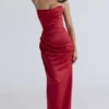 Adrienne Scarlet satijnen strapless avondjurk