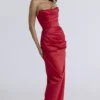 Adrienne Scarlet satijnen strapless avondjurk
