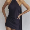 Aida Night Shade asymmetrische wikkeljurk