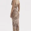 Aiza crèmekleurige maxi-jurk met bloemenprint