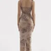 Aiza crèmekleurige maxi-jurk met bloemenprint