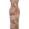 Aiza crèmekleurige maxi-jurk met bloemenprint