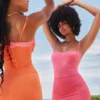 Aiza Flame oranje maxi-jurk