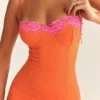 Aiza Flame oranje maxi-jurk
