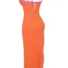 Aiza Flame oranje maxi-jurk
