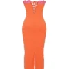 Aiza Flame oranje maxi-jurk