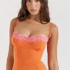 Aiza Flame oranje maxi-jurk