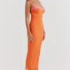 Aiza Flame oranje maxi-jurk