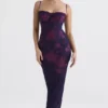 Aiza maxi-jurk met druivenbloemenprint