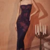 Aiza maxi-jurk met druivenbloemenprint