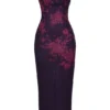Aiza maxi-jurk met druivenbloemenprint