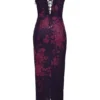 Aiza maxi-jurk met druivenbloemenprint