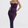 Aiza maxi-jurk met druivenbloemenprint