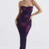 Aiza maxi-jurk met druivenbloemenprint