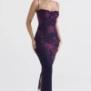 Aiza maxi-jurk met druivenbloemenprint