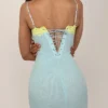 Aiza Ocean Blue Contrast Lace Maxi Jurk