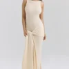 Akaia Champagne Waterfall Maxi-jurk