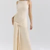 Akaia Champagne Waterfall Maxi-jurk