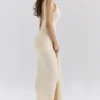 Akaia Champagne Waterfall Maxi-jurk
