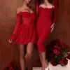 Alana Scarlet off-shoulder jurk