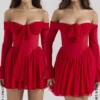 Alana Scarlet off-shoulder jurk