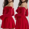 Alana Scarlet off-shoulder jurk