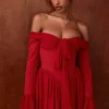 Alana Scarlet off-shoulder jurk