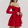 Alana Scarlet off-shoulder jurk