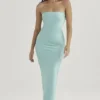 Alette Jade satijnen strapless maxi-jurk