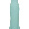 Alette Jade satijnen strapless maxi-jurk