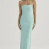 Alette Jade satijnen strapless maxi-jurk
